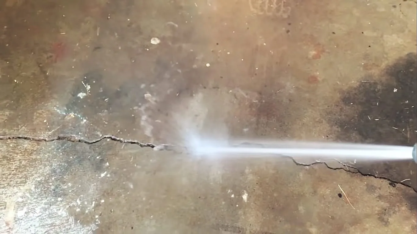 Wash garage floor before paint