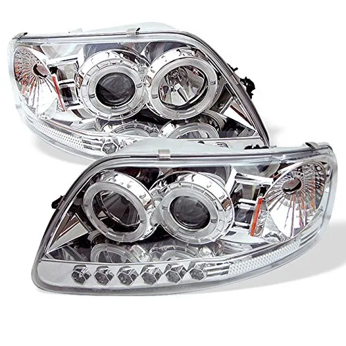 Ford F-150 Expedition Dual LED Halo Ring Chrome Clear Projector Headlights Review