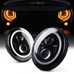 Xprite 7 Inch LED Halo Headlights with Halo Ring Angel Eyes DRL review