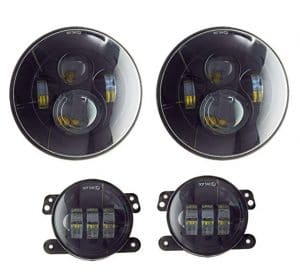 Akarui Approved 7 Black Daymaker LED Headlights + 4 Cree LED Fog Lights review