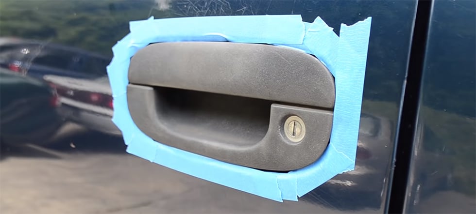 Tape off Area - How To Restore Faded Car Plastic